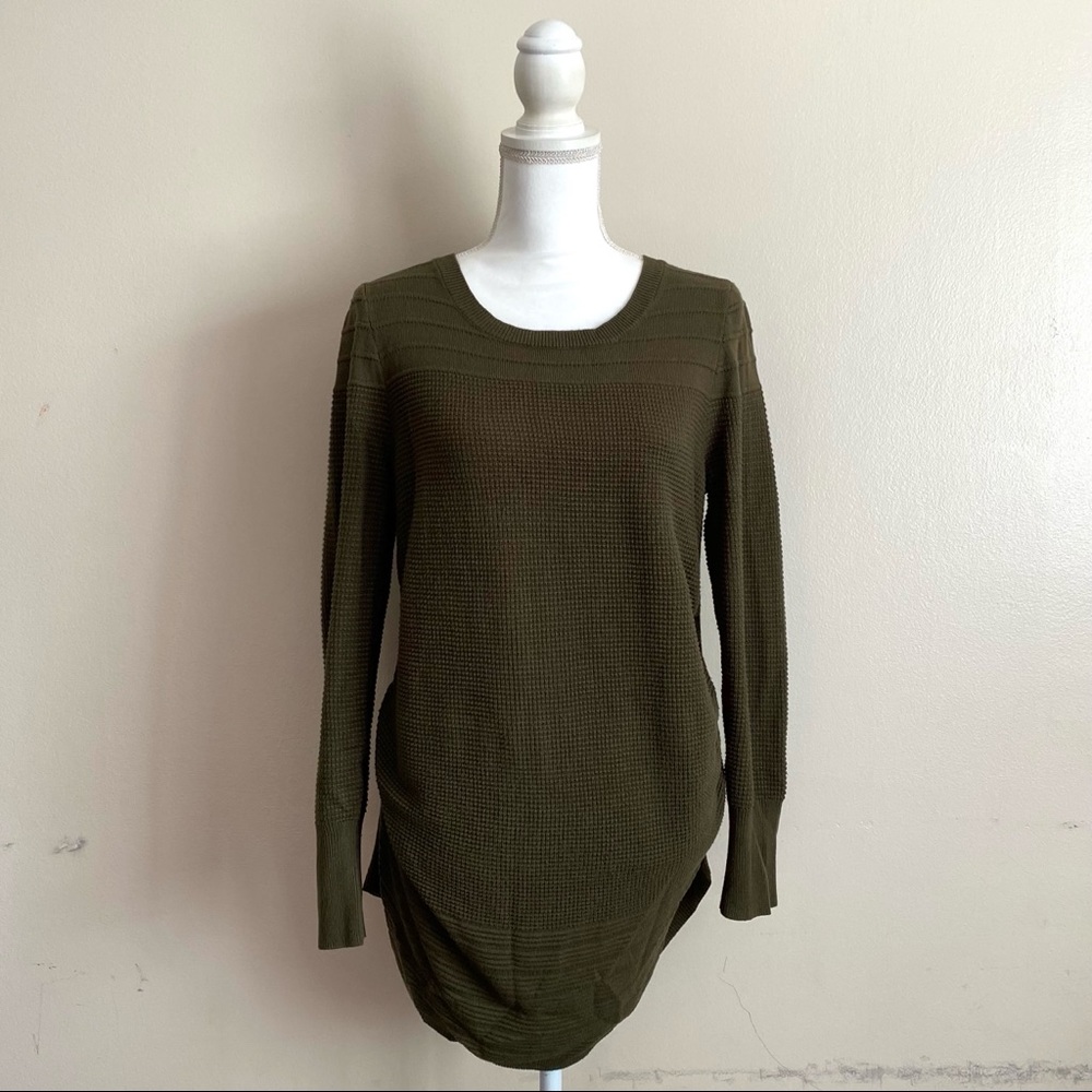 Belle Sky Army Green Knit Long Sleeve Maternity Sweater